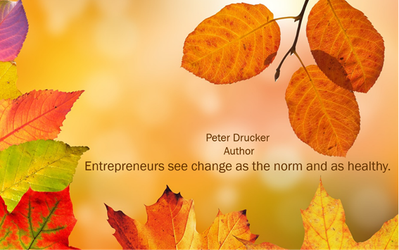 Entrepreneurs see change as the norm and as healthy.